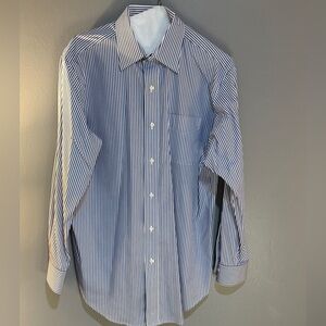 Lauren Ralph Lauren Navy Striped Dress Shirt Sz 15 1/2. 32-33